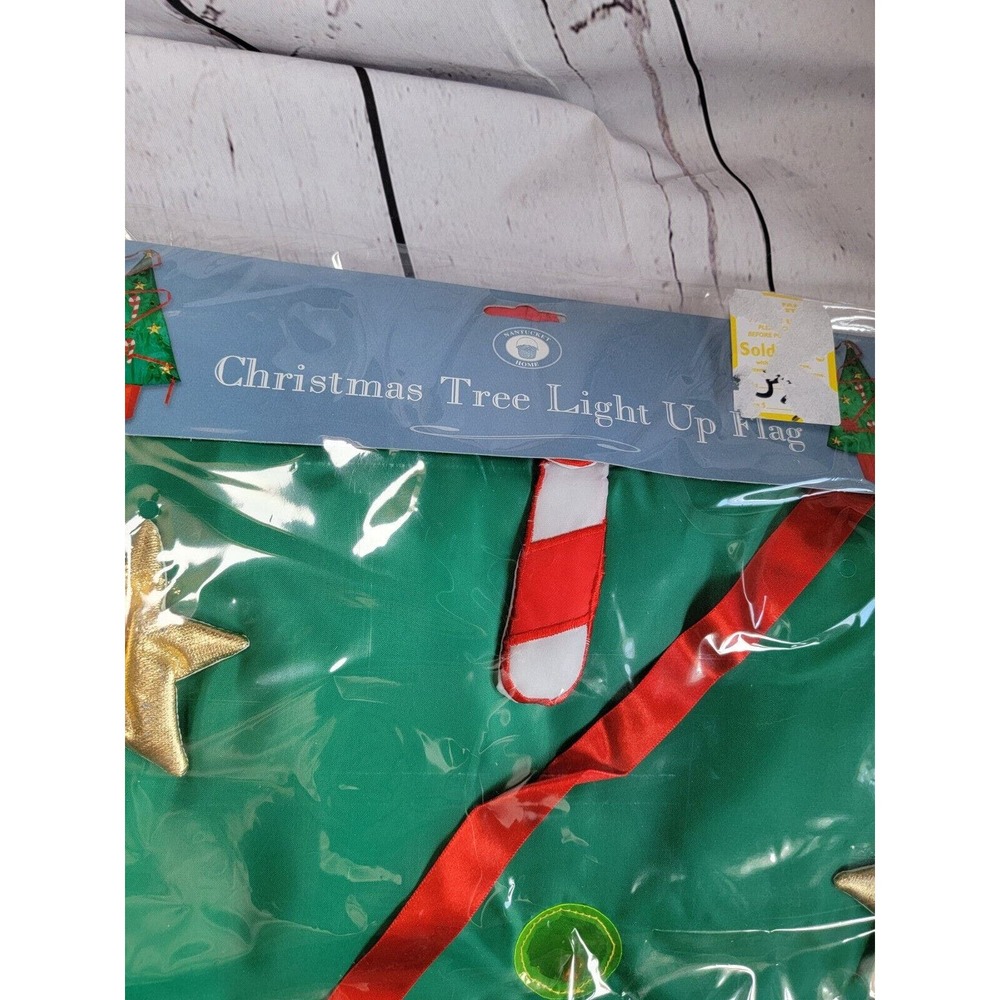 Nantucket home Christmas tree light up flag READ